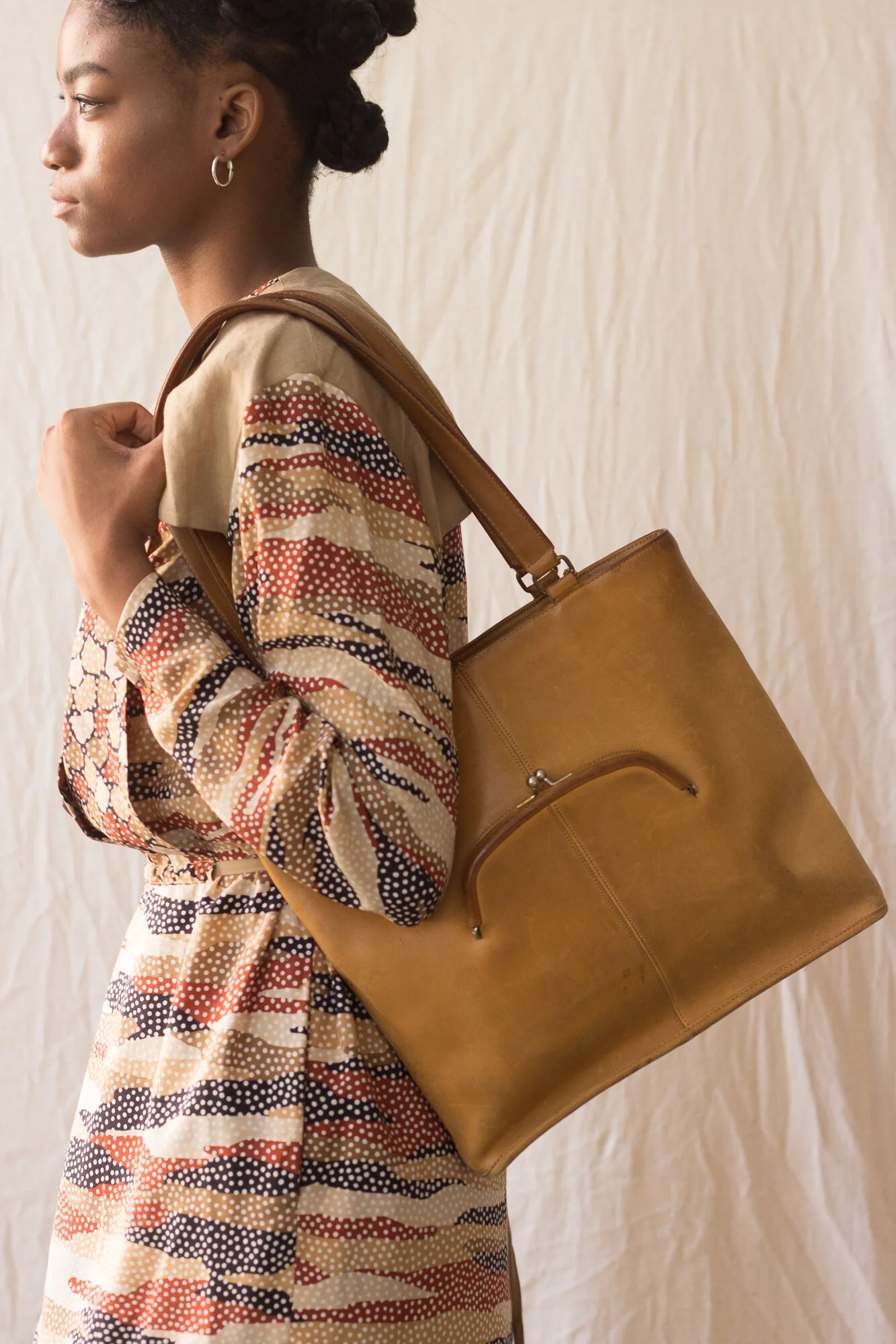 1960s Bonnie Cashin Coach Leather Kisslock Tote Wayward Collection